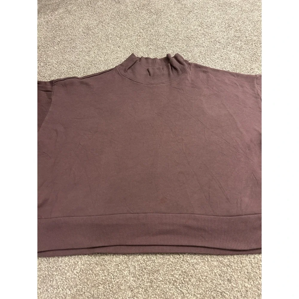 Wild Fable Mock Neck Sweatshirt Womens XL Mauve Excellent Cropped Fleece Top - Picture 4 of 12